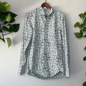 JCrew Green Floral Shirt